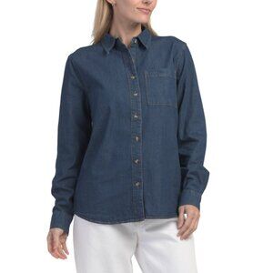 ALEXANDER JORDAN Dark Wash Long Sleeve Denim Shirt